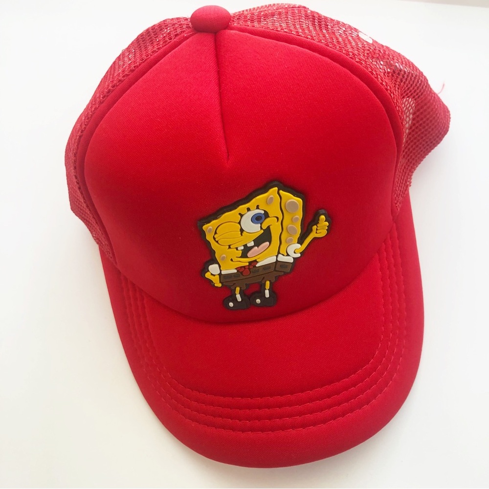 SPONGEBOB SQUAREPANTS Red Kids Cap with Cartoon Character